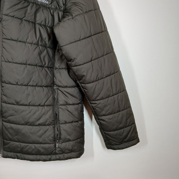 Columbia Quilted Puffer Jacket Womens Sz 1X Army Green Hooded Gorpcore Winter - Picture 4 of 7